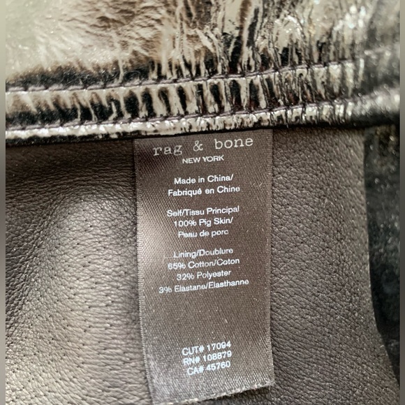 Rag & Bone Racer Patent-leather mini skirt. Size Us 25. - Picture 7 of 7